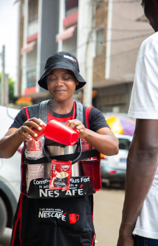 Ahou, a female coffee seller in Côte d’Ivoire