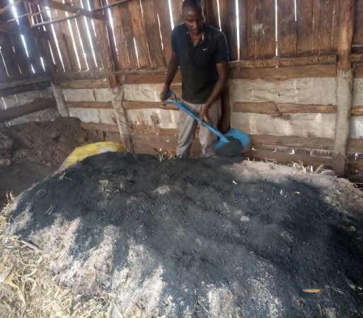 Robert Mwangi at his organic fertiliser yard at Kenya’s Nakuru County. He sells the fertiliser to local farmers whose farms have been affected by long time use of s (002)