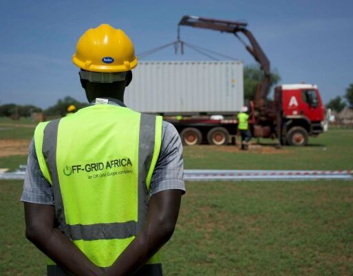 Off-Grid Africa engineers setting up a solar mini-grid project in Senegal