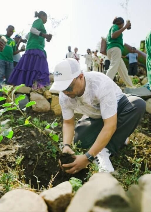 Athletics meets farming landscape